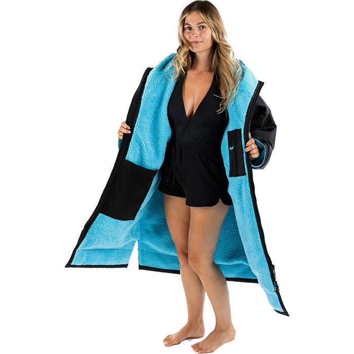 2024 Dryrobe Advance Cambio De Manga Larga Robe V3 DR104 - Black / Blue